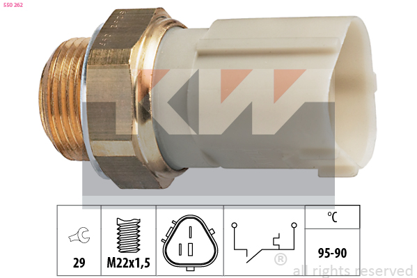 Teplotný spínač ventilátora chladenia KW